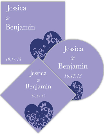 Hearts of Love Wedding Labels