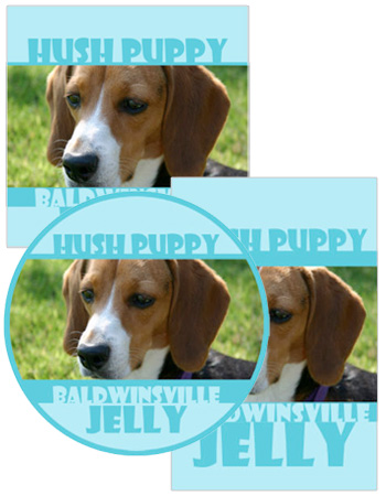 Hush puppy food and craft labels