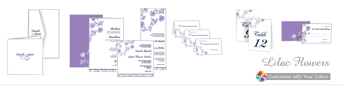 Lilac Flowers Wedding Invitations