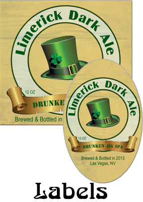 Limerick Dark Ale Saint Patricks Day  labels