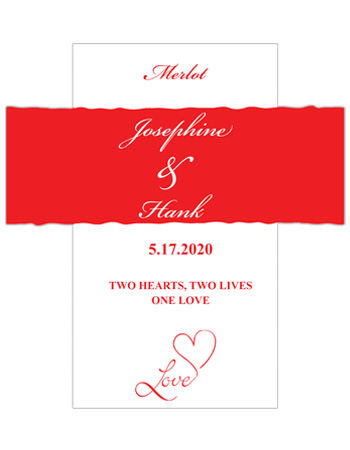 Love Swirly Wine Wedding Labels