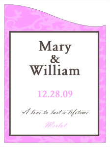 Magnolia Wine Wedding Labels