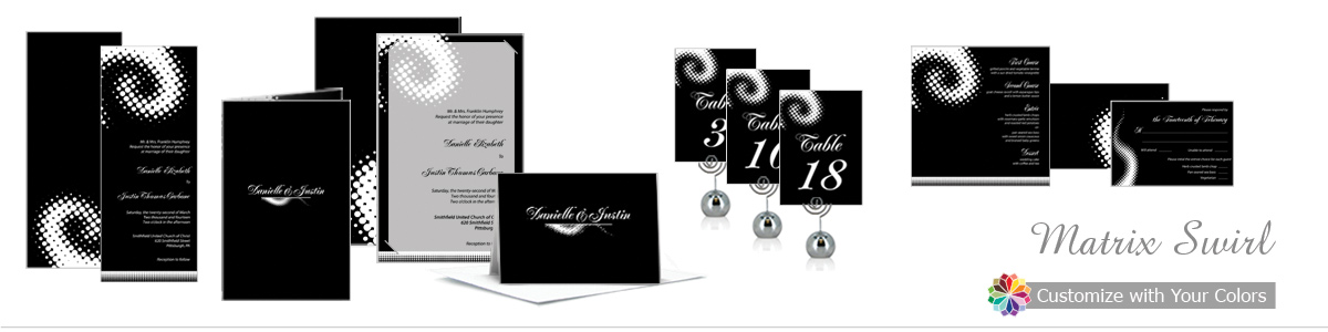 Matrix Swirl Wedding Invitations