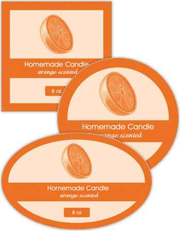 Orange Candle Labels