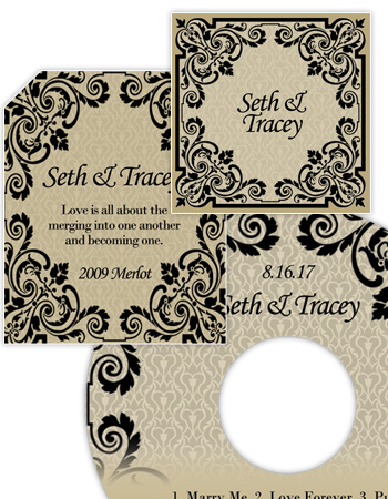 Ornament Wedding Labels