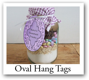 oval favor tags, oval hang tags