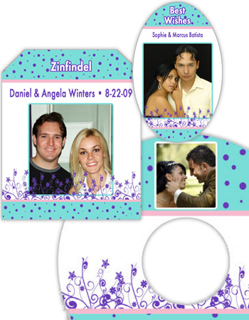 Polka Floral Wedding Labels