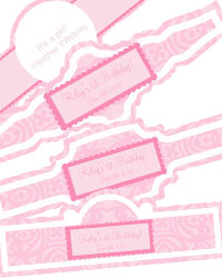 Powder Pink Baby Cigar Band Labels