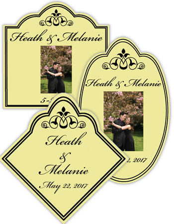 Elegant Wine Wedding Photo Labels