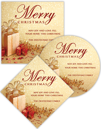 Small Present Ribbon Christmas Labels