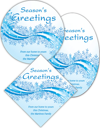 Snowflake Ribbon Christmas Labels