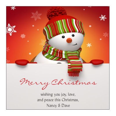 Snowman Top Christmas Hang Tags