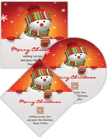 Snowman Top Christmas Labels