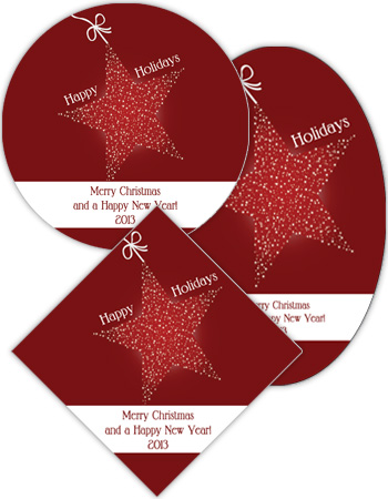 Star with String Christmas Labels