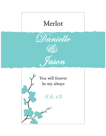 Summer Orchid Wine Wedding Labels