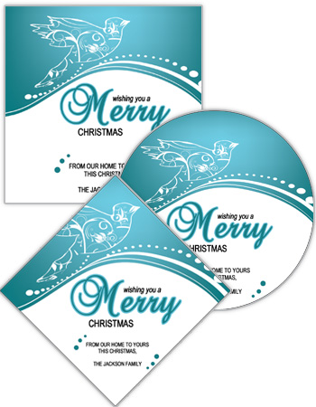 Swirl Dove Christmas Labels