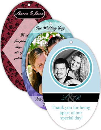 Vertical Oval Wedding Hang Tag