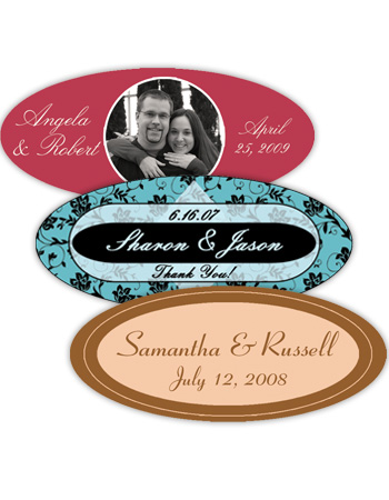 Wedding Horizontal Oval Labels