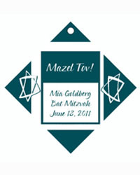 Bar Mitzvah Star Favor Tags