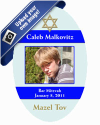 Bar Mitzvah Stripe Star Favor Tags