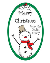 Snowman Holiday Labels