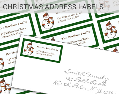 Customizable Christmas Address Labels - Christmas Return Address Srickers