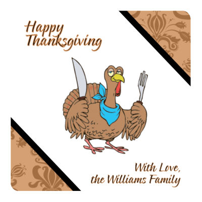 Diagonal Banner Thanksgiving Coasters