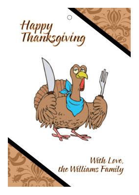 Diagonal Banner Thanksgiving Hang Tags