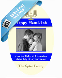 Hanukkah Menorah Stripe Favor Tags