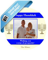 Hanukkah Menorah Stripe Labels