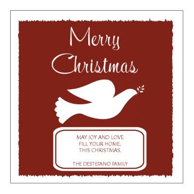 Red Dove Christmas Labels