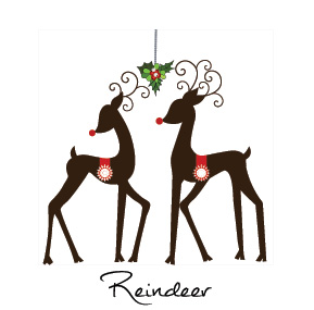 Christmas Reindeer and Rudolph Business Holiday Cards