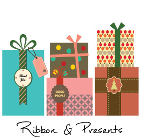 Christmas Presents Ribbons and Bows Business Holiday Cards