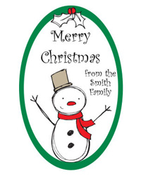 Snowman Holiday Labels