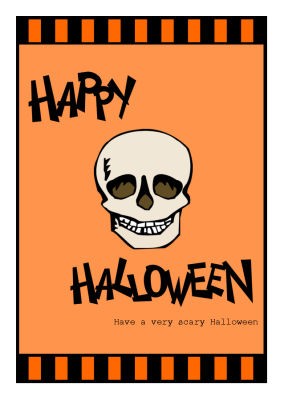 Striped Border Halloween Labels