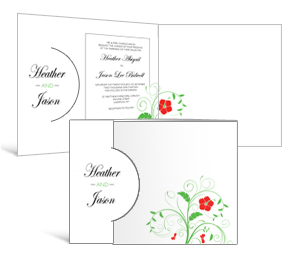 Floral Folded Invitations 7.25x5.125