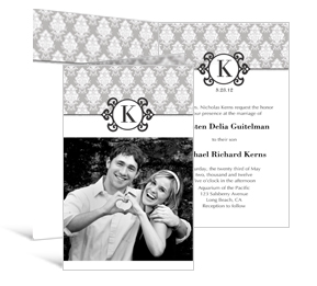 Monogram DIY Wedding half-fold Invitation 5 x 7.875, personalized wedding papers