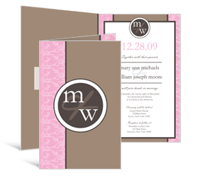 Rococo DIY Wedding half-Fold Invitation 5 x 7.875, personalized wedding papers