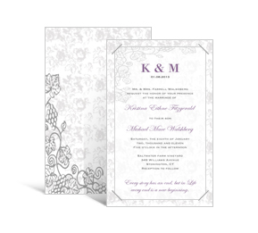 Iron Vine DIY Wedding layered invitations with vellum 5 x 7.875, personalized wedding papers