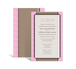 Rococo DIY Wedding layered invitations with vellum 5 x 7.875, personalized wedding papers
