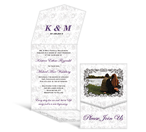 Iron Vine Wedding Pocket Gate Fold Invitations