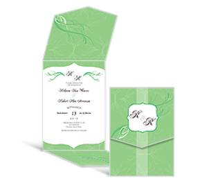 Wave Pocket Gate Fold Invitations Card