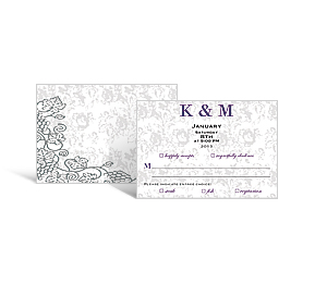 Iron Vine DIY Dinner Choice RSVP Cards 3.5 x 2, personalized wedding papers