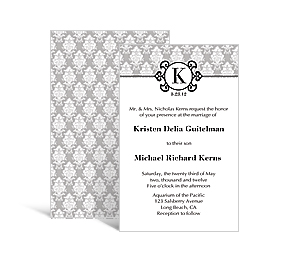 Monogram DIY Wedding Tea Length Invitation, personalized wedding kit