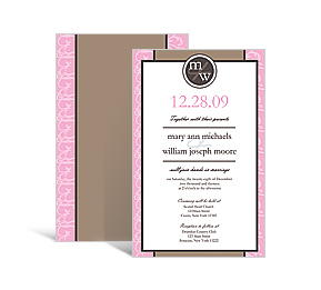 Rococo DIY Wedding Tea Length Invitation, personalized wedding kit