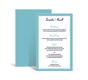 Rectangle Wedding Menu Cards for Engagement, Bridal Shower and Wedding 5 x 7.875