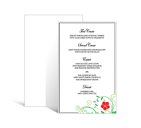 Floral Custom Rectangle wedding cards, DIY menu cards