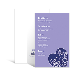 Hearts Custom Rectangle wedding cards, DIY menu cards