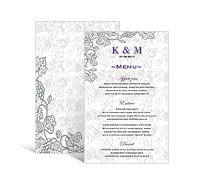 Iron Vine DIY Wedding Rectangle Wedding Menu Cards 5 x 7.875, personalized wedding papers