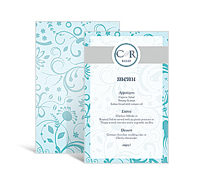 Serenity Rectangle Wedding Menu Cards